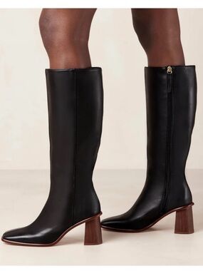 Alohas Boots East Knee High in Black Leather